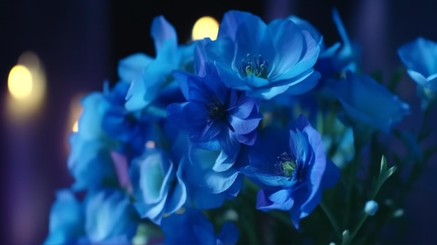 Blaue Blumen in einer Vase