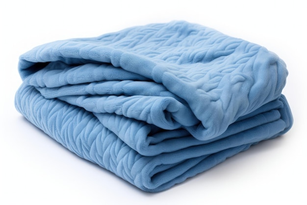 Blaue Decke gefaltet und isoliert auf weiß