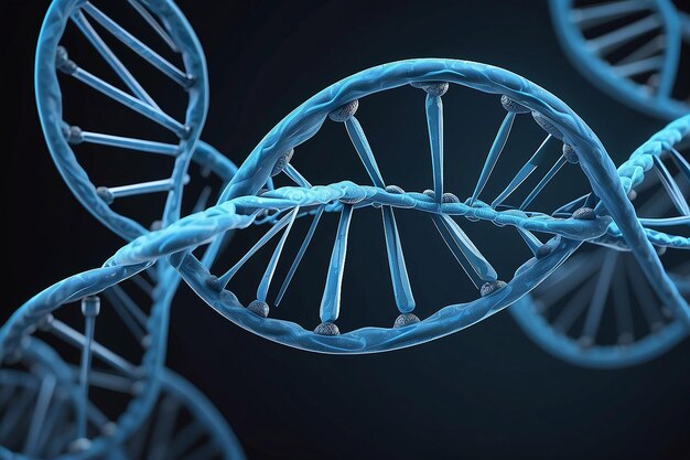 Blaue DNA-Struktur isolierter Hintergrund 3D-Illustration