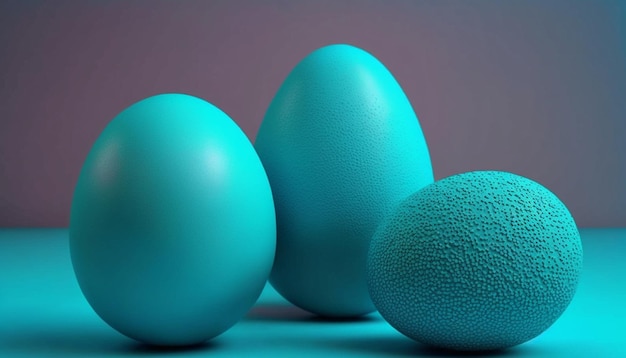 Blaue Eier auf blauem Hintergrund