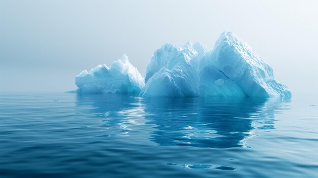 Foto blaue eisberge, die in arktischen gewässern schwimmen eine gruppe von eisbergen im ozean