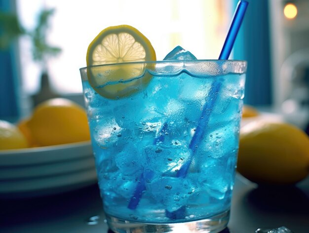 Blaue eisgekühlte Limonade