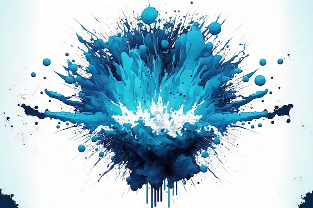 Blaue Explosion auf Weiß