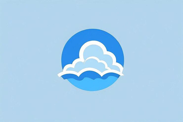 Foto blaue form wolke unternehmenslogo vektor