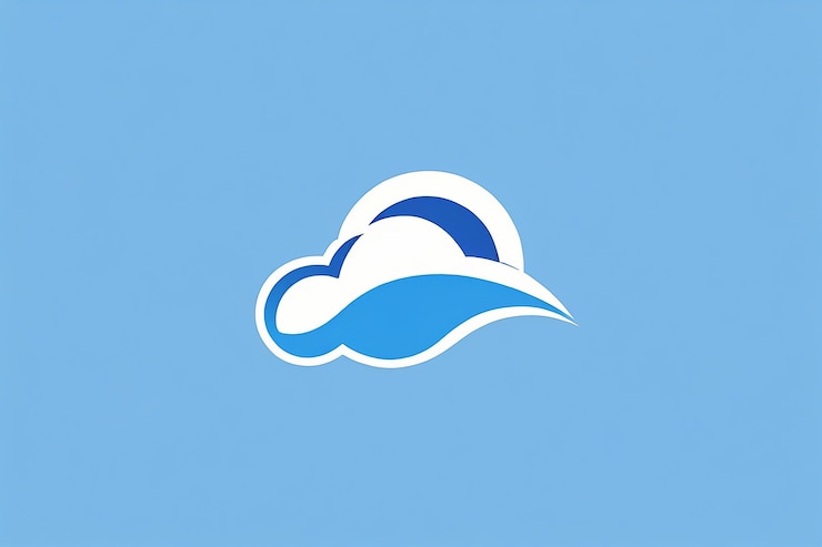 Foto blaue form wolke unternehmenslogo vektor