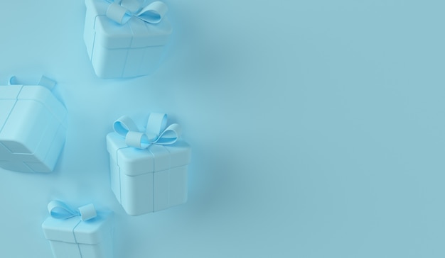 blaue Geschenkbox-Szene