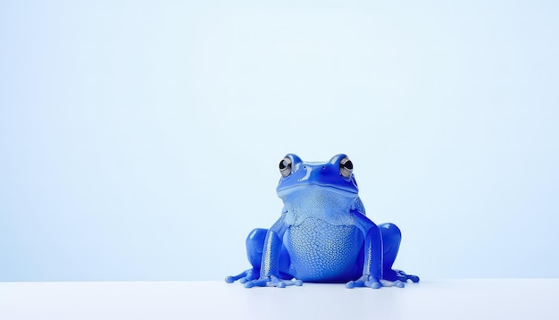 Blaue giftige Kröte auf weißem Hintergrund