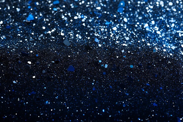 Blaue glitzernde Textur mit schimmernden Kristallen