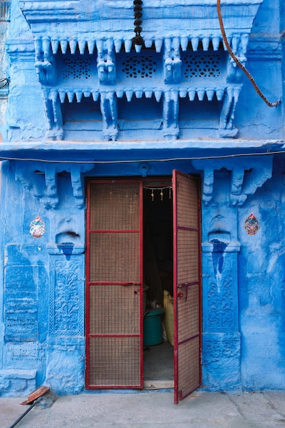 Blaue Häuser in den Straßen von Jodhpur