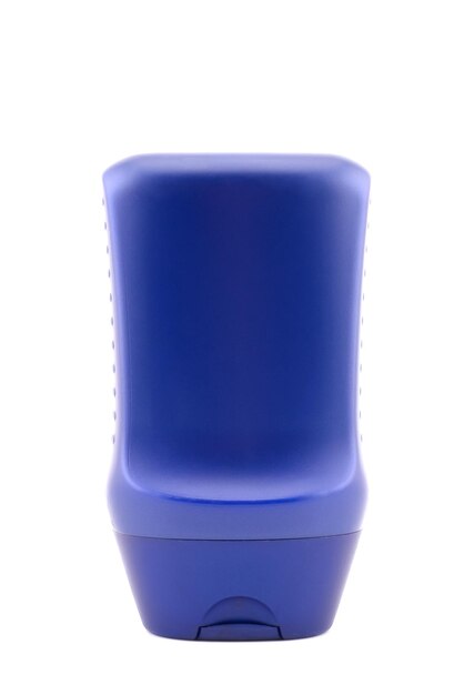 blaue kosmetische Kunststoffröhre aus Rasiercreme oder -gel