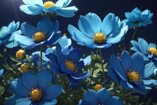 Foto blaue kosmosblumen