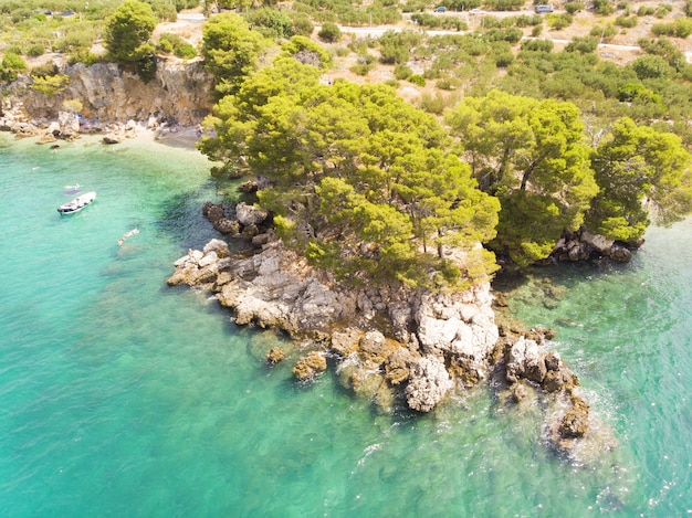 Blaue Lagune Inselparadies Schöne Bucht in der Nähe von Podgora Stadt Makarska Rivera Dalmatien Kroatien