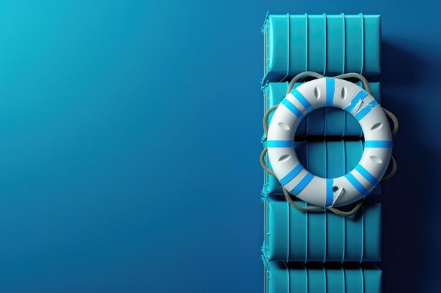 Blaue Lifebuoy-Container für die globale Schifffahrtsversicherung in der Logistikindustrie