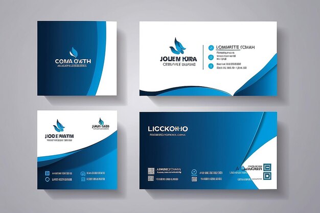 Blaue moderne kreative Visitenkarte und Namenskarte Horizontal einfache saubere Vorlage Vektordesign