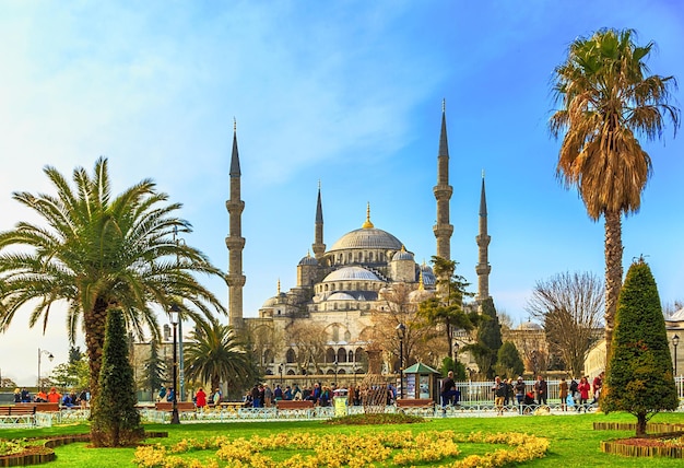 Blaue Moschee gegen den blauen Himmel