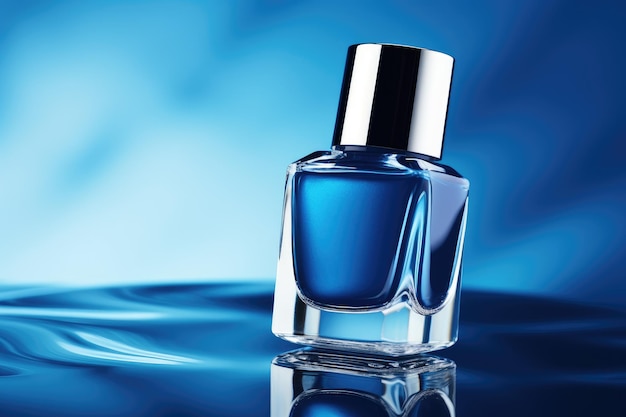 Blaue Nagellackflasche