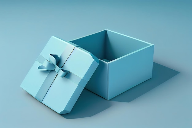 Blaue quadratische Geschenkbox Generative Ai