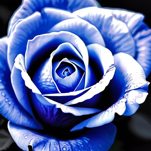 Foto blaue rose foto mit ai generativ