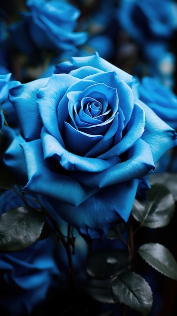 Foto blaue rose in einer vase