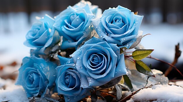Foto blaue rosen in einer vase
