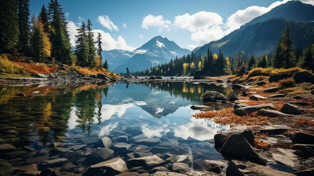Blaue See-Landschaft im North Cascades National Park im Bundesstaat Washington