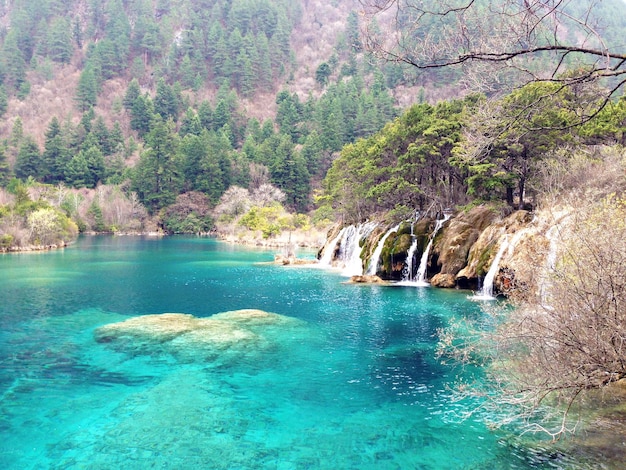 Blaue Seen im Nationalpark Jiuzhaigou, Provinz Sichuan, China