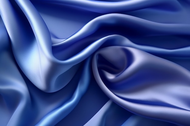 Blaue Seide Nahaufnahme Schönes Illustrationsbild Generative KI