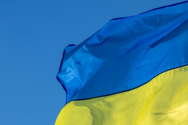 Blaue und gelbe Flagge Symbole des Staates Ukraine Europäisches Land Befreiungskrieg der Ukraine