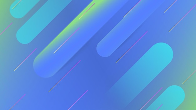 Blaue und grüne abstrakte modische Formen minimaler Hintergrund Bunter geometrischer Hintergrund