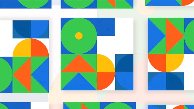 Blaue und grüne geometrische Formen der Abstraktionsbewegung wechseln ihre Farben