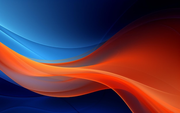 Blaue und orangefarbene Wellen, abstrakter Hintergrund für den Desktop