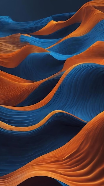 Blaue und orangefarbene Wellenwandpapier für iPhone