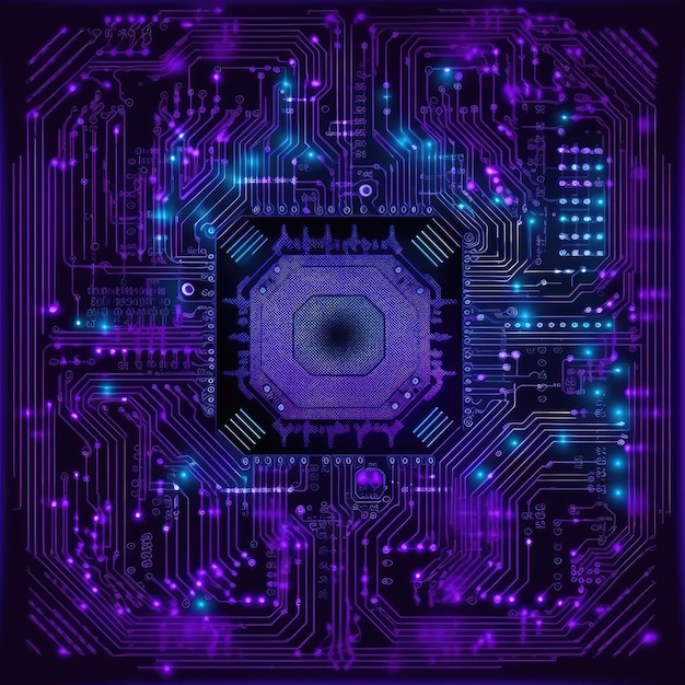 Blaue und violette Technologieschaltung generative KI