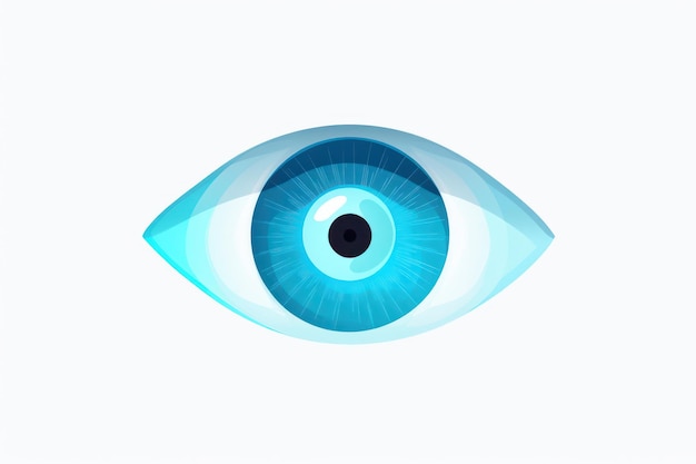 Blaue Vision Ein genauer Blick auf das menschliche Auge Das Symbol der Gesundheit und des Sehvermögens