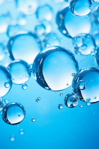 Blaue Wasserblasen schwimmende generative KI-Illustration