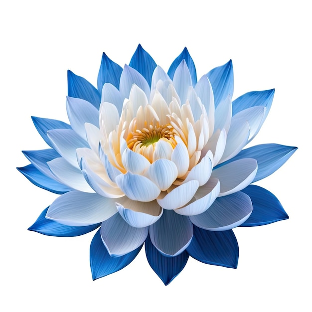 Blaue Wasserlilie-Lotus auf weißem Hintergrund
