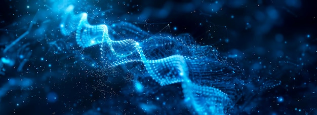 Blaue Welle Die Interferenz der Frequenz des schwarzen Codes in einem geometrischen DNA-Stamm