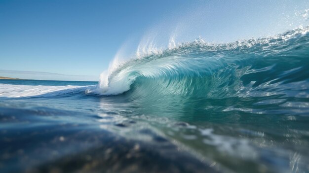 Foto blaue welle mit klarem wasser