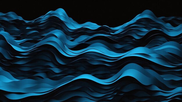 Blaue Wellen auf schwarzem Hintergrund Blaue Welle auf schwarzen Hintergrund