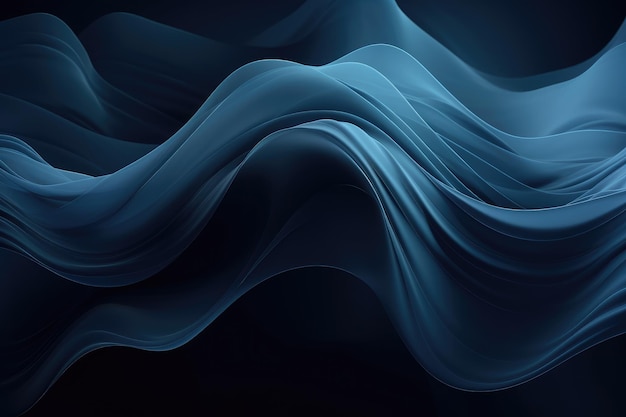 Blaue Wellenlinien der Technologie vor dunklem Hintergrund