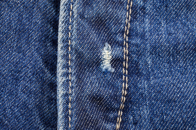 Blaue zerrissene Denim-Jeans-Textur.