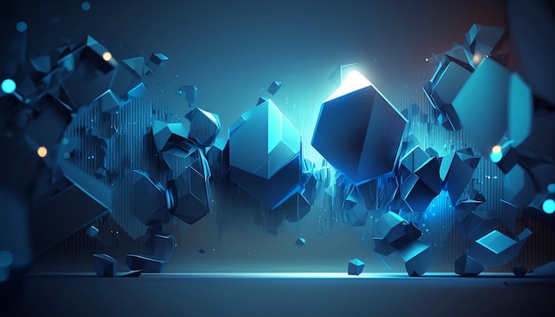 blauer abstrakter technologiehintergrund der geometrischen form
