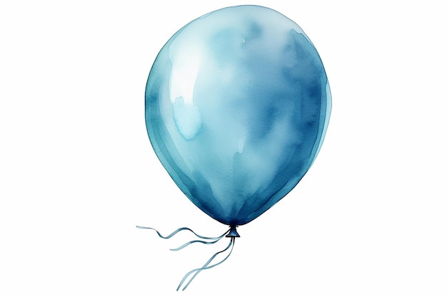 blauer Aquarellballon