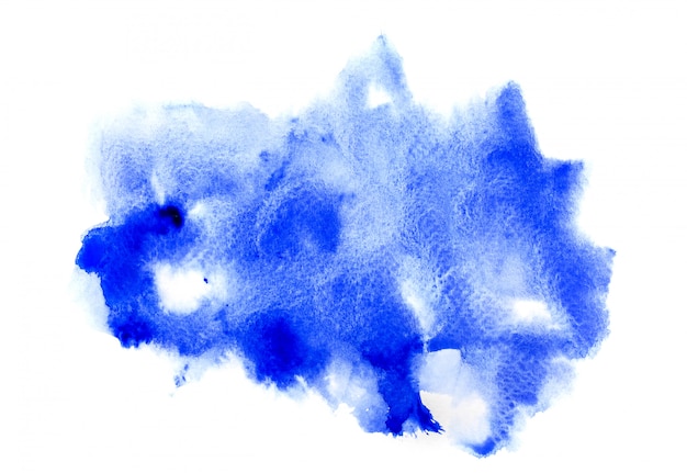 blauer Aquarellfleck auf Weiß