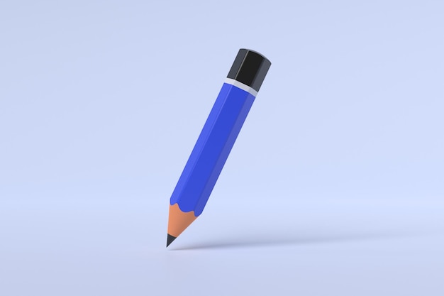 Blauer Bleistift 3D-Darstellung