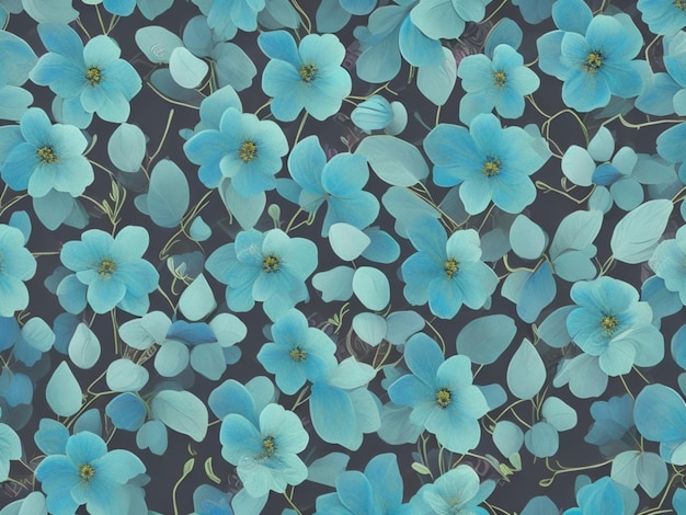 Blauer Blumenhintergrund mit weichem Stil