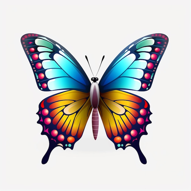 Blauer Farbschmetterling Schmetterling mit Farbillustration Schmetterlinke gelber Schwefel Schmetterlinge