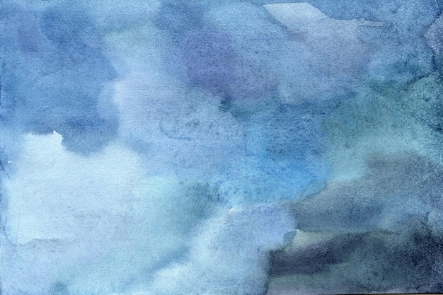 Blauer handgezeichneter Aquarellhintergrund