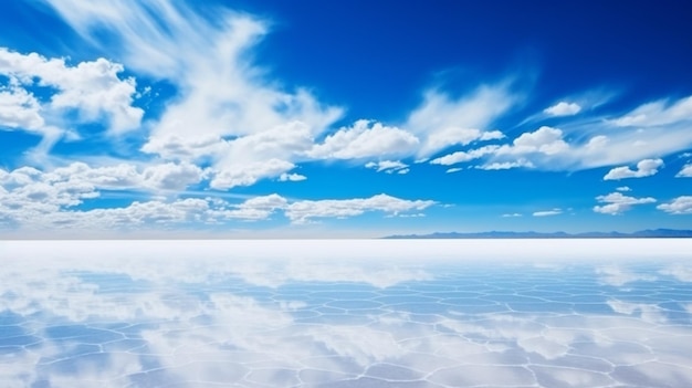 Blauer Himmel des Uyuni-Salzsees