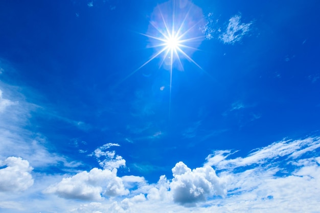 blauer Himmel Hintergrund mit kleinen Wolken